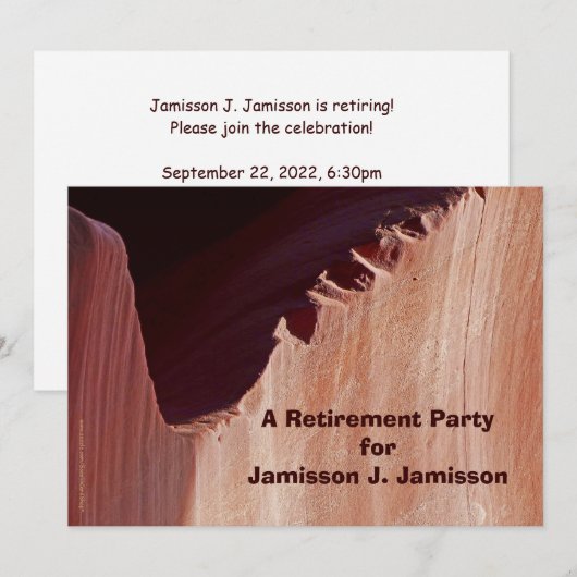 Crosscut Canyon Invitation Parti Retraite (Devant / Derrière)
