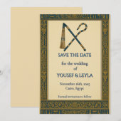Crosse Égyptienne & Fléau Or Save the Date (Devant / Derrière)
