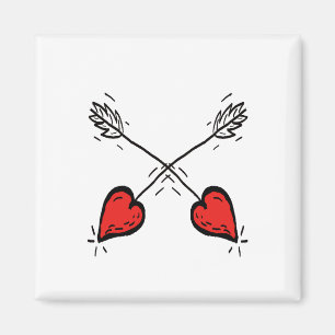 Crossed Arrow Hearts beroemd gemaakt door Cussdum Magneet