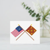 Crossed-Bennington- en pulaski-vlaggen Briefkaart (Staand voorkant)