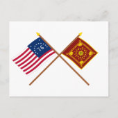 Crossed-Bennington- en pulaski-vlaggen Briefkaart (Voorkant)