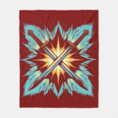 Crossed Fantasy Arrows with Glowing Energy – Dynam Fleece Deken (Voorkant)