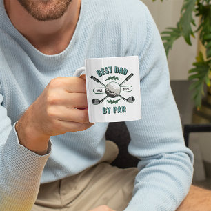 Crossed Golf Clubs & Golf Ball Beste vader bij par Koffiemok