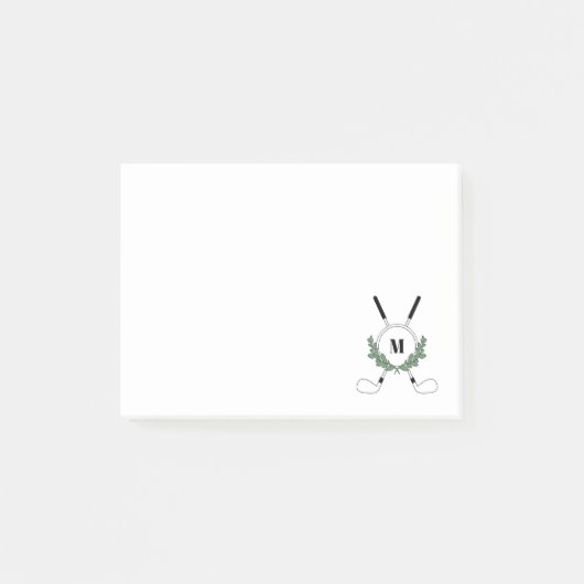 Crossed Golf Clubs Monogram Post-it® Notes (Voorkant)