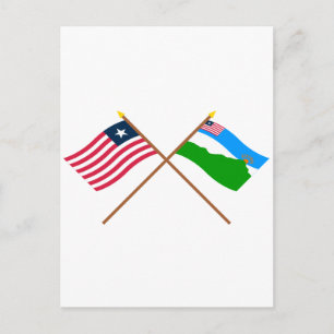 Crossed Liberia en Grand Gedeh County Flags Briefkaart