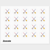Crossed Mop & Broom Ronde Sticker (Vel)