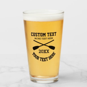Crossed Oars logo custom bierglas cadeau Glas