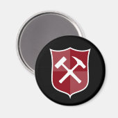 Crossed Rock Hammer Shield Magneet (Voorkant / Achterkant)
