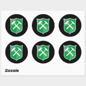 Crossed Rock Hammer Shield Ronde Sticker (Vel)