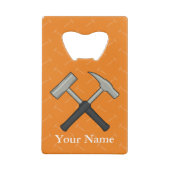 Crossed Rock Hammers Kredietkaart Flessenopener (Achterkant)