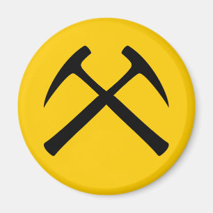 Crossed Rock Hammers Magnet Magneet