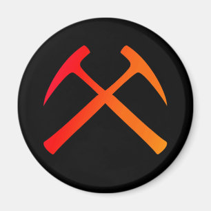 Crossed Rock Hammers Magnet Magneet