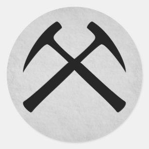 Crossed Rock Hammers Sticker (grijs)