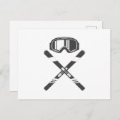 Crossed Ski Briefkaart (Voorkant / Achterkant)