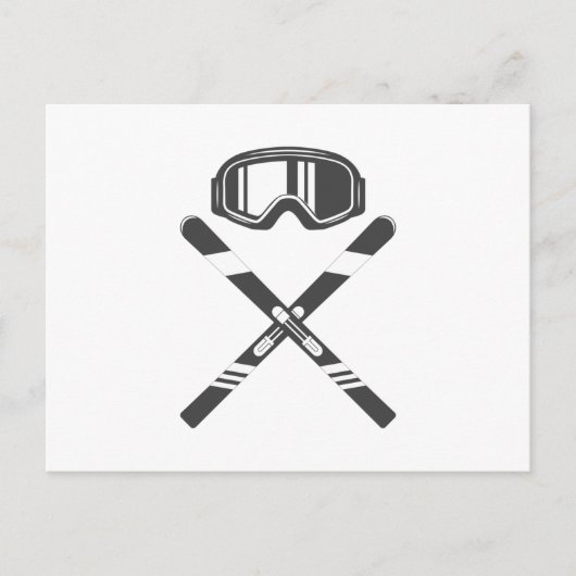 Crossed Ski Briefkaart (Voorkant)