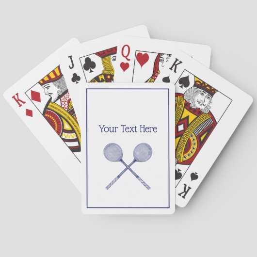 Crossed Squash Racquets Blue Pokerkaarten (Achterkant)