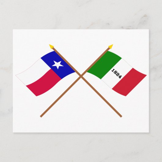 Crossed Texas en Alamo Flags Briefkaart (Voorkant)