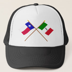 Crossed Texas en Alamo Flags Trucker Pet