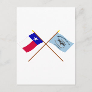 Crossed Texas en New Orleans Grays Flags Briefkaart