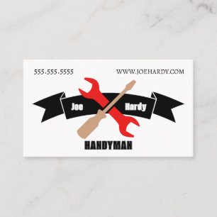 Crossed Tools en Banner Aannemer Handyman Visitekaartje