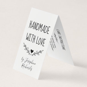 Crossed Twigs & Heart Handgemaakte Hang Label Visitekaartjes