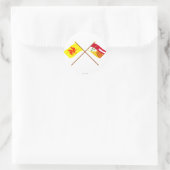 Crossed Walons en Luik Flags Ronde Sticker (Tas)