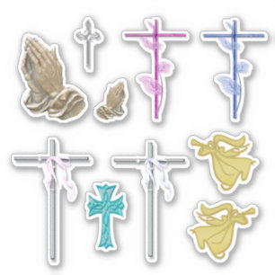 Crosses, Angels en Prachtige handen Christelijke k Sticker