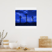 Crosses in Calvariate Crucifixe Jezus Christus Art Poster (Keuken)