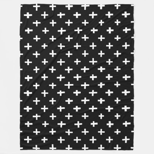 Crosses Pattern - Black Fleece Deken (Voorkant)