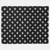 Crosses Pattern - Black Fleece Deken (Voorkant (Horizontaal))
