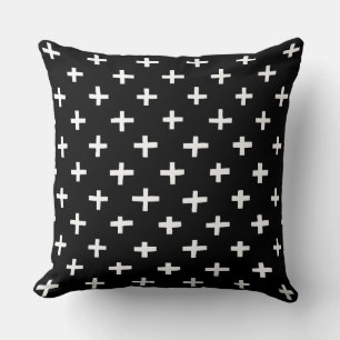 Crosses Pattern - Black Kussen