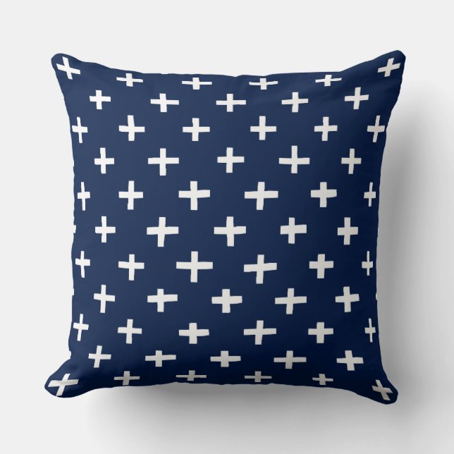 Crosses Pattern - Indigo Kussen (Voorkant)