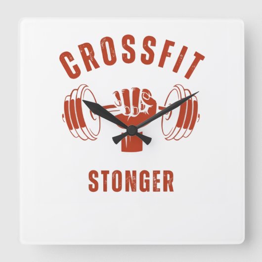 CrossFit Stronger--Power & Strength Mindset Vierkante Klok (Voorkant)