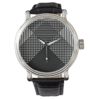 Crosshatch Op Art Horloge