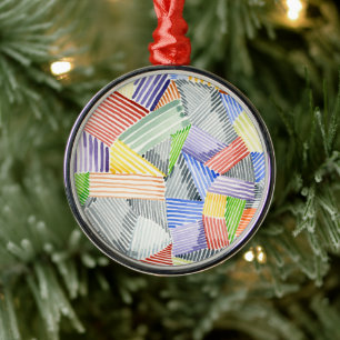 Crosshatch Quilt I Metalen Ornament