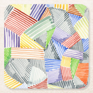 Crosshatch Quilt I Vierkante Kartonnen Onderzetter