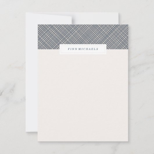 Crosshatch Stationery - Navy Notitiekaartje (Voorkant)