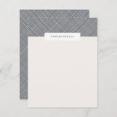 Crosshatch Stationery - Navy Notitiekaartje (Voorkant / Achterkant)