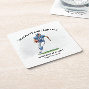 Crossing 40 Yard Amerikaans Football 40e verjaarda Vierkante Kartonnen Onderzetter
