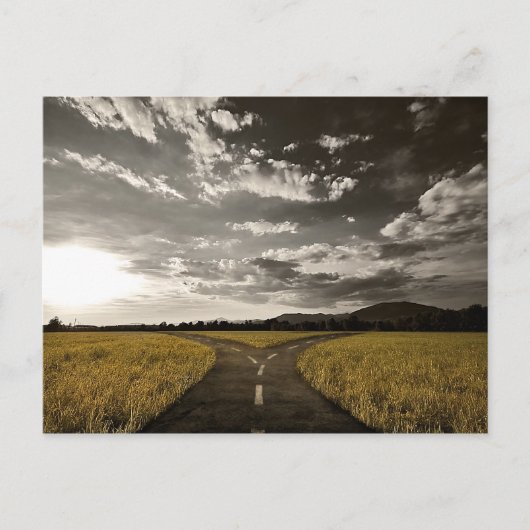 Crossroad bivio briefkaart (Voorkant)