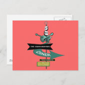 Crossroad  Diner Sign Briefkaart (Voorkant / Achterkant)