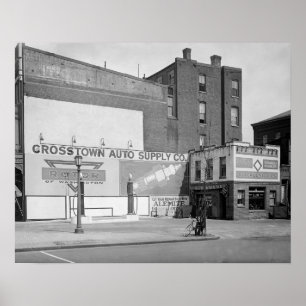 Crosstown Auto Supply, 1920. Oude foto Poster