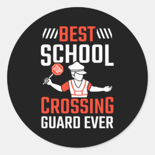 Crosswalk Attendant Beste School Crossing Guard Ronde Sticker