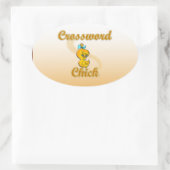 Crossword Chick Ovale Sticker (Tas)