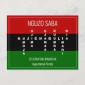 Crossword NGUZO SABA Kwanzaa Feestdagenkaart (Voorkant)