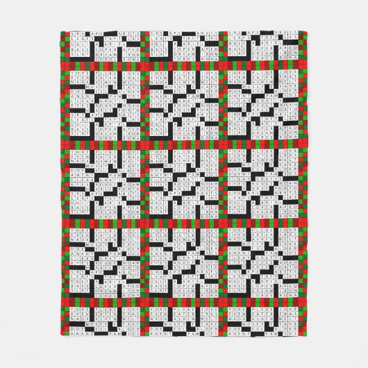Crossword Puzzle Design on Fleece Blanket Deken (Voorkant)