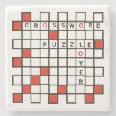 Crossword Puzzle Lover Stenen Onderzetter (Voorkant)