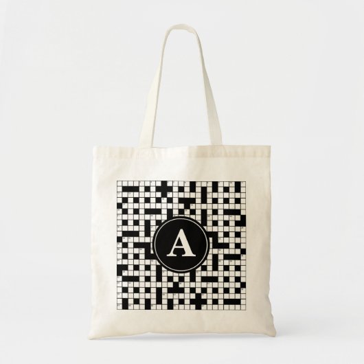 Crossword Puzzle Monogram Tote Bag (Voorkant)