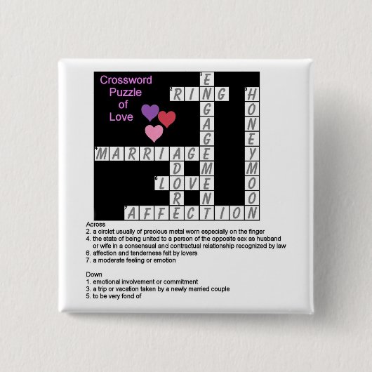 Crossword Puzzle of Love Button (Voorkant)
