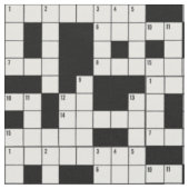 Crossword Puzzle Pattern Fabric Stof (Close Up)
